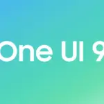 Gradient blue-to-teal background with white text: "One UI 9"