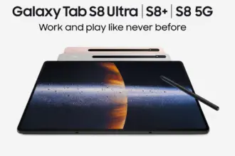 Banner showing Galaxy Tab S8 Ultra with S8+ and S8 5G labels and a stylus resting on the screen.